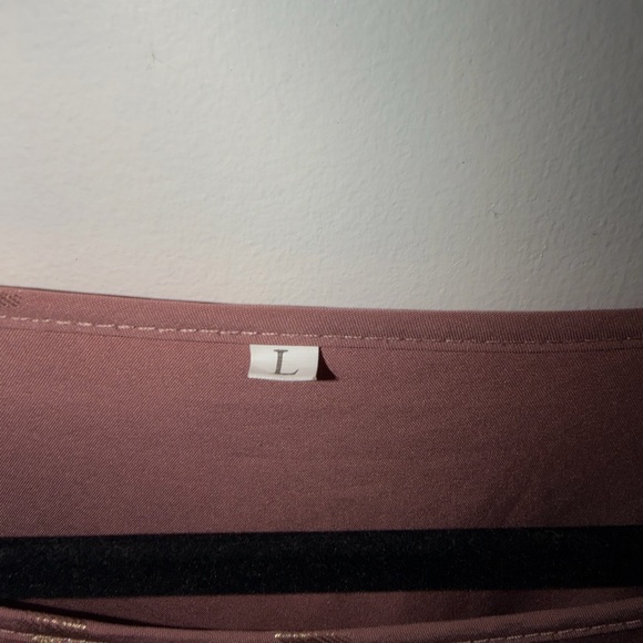 Blush Pink Long Sleeve Maxi Dress with Gold Accents and removable sash size L-G - Picture 4 of 4